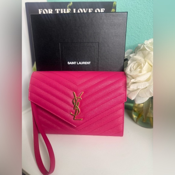 Saint Laurent Handbags - Saint Laurent (YSL) Pink Clutch Bag
